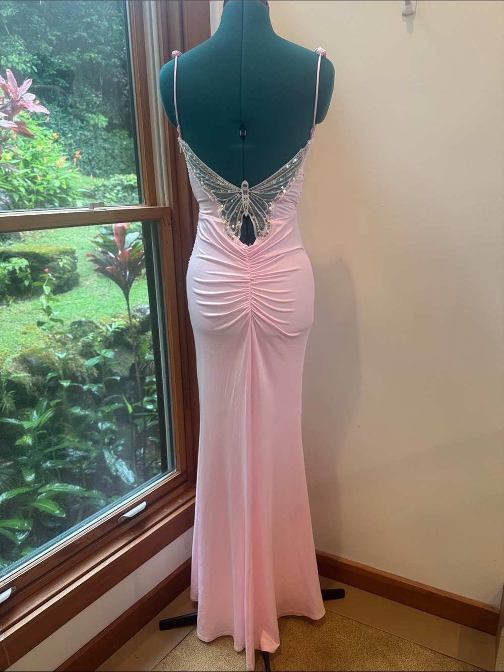 Lucy in the Sky Pale Pink Ruched Strap Maxi Dress - Picture 4 of 8